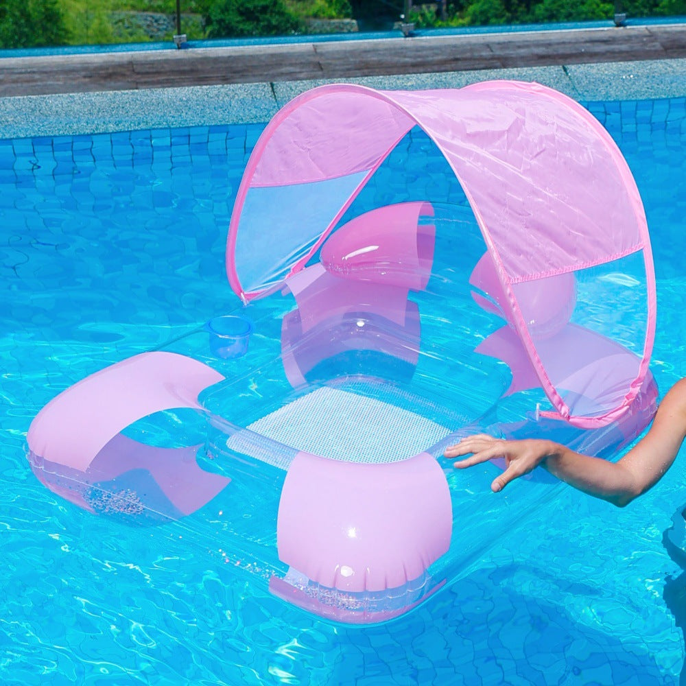 Inflatable Pool Lounger with Canopy Bowlift