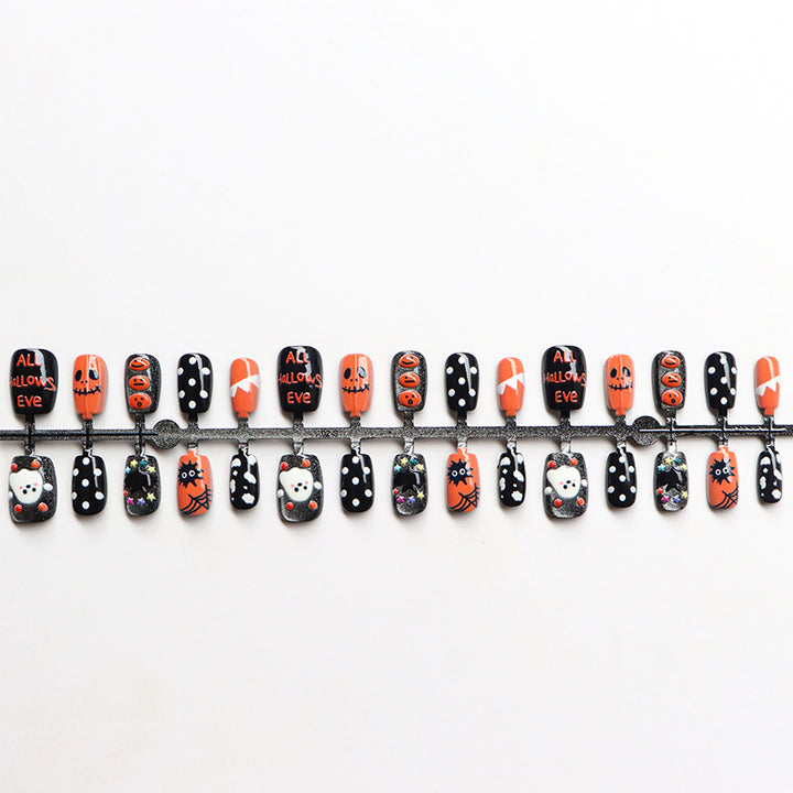 Festive Halloween-Themed Press-On Nail Set Bowlift