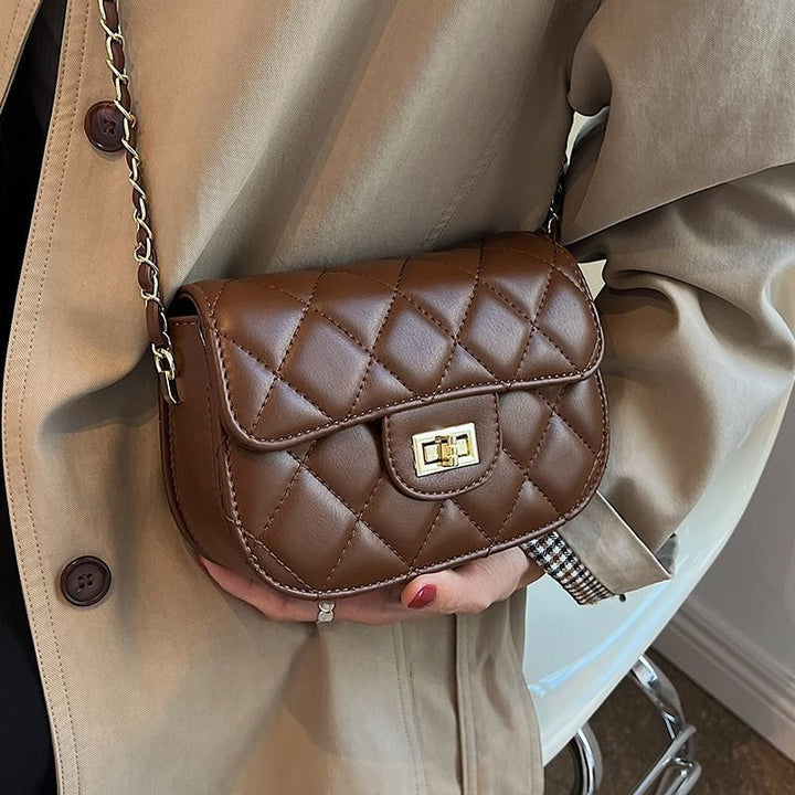 Quilted Chain-Detail Crossbody Bag Bowlift