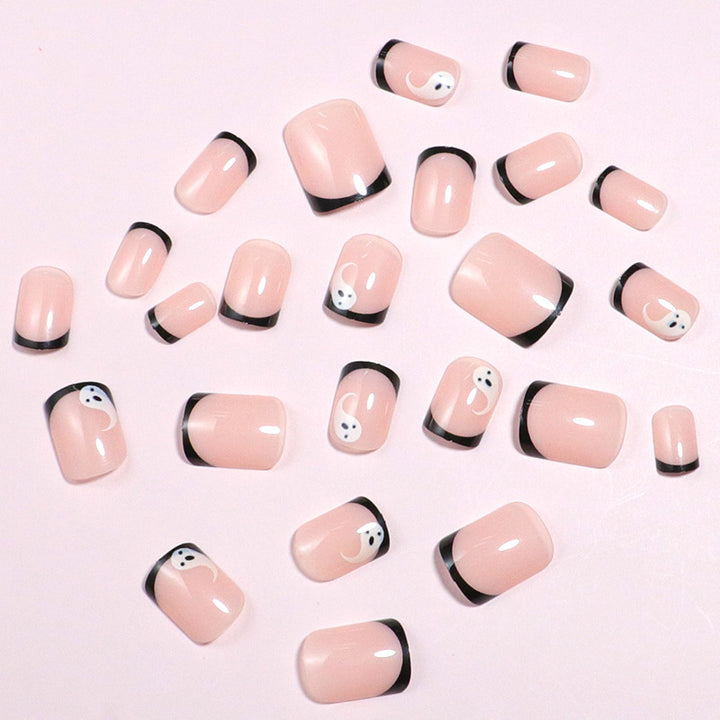 Artistic Ghost-Themed Press-On Nail Set Bowlift
