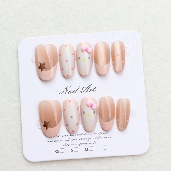 Elegant Minimalist Press-On Nail Set Bowlift