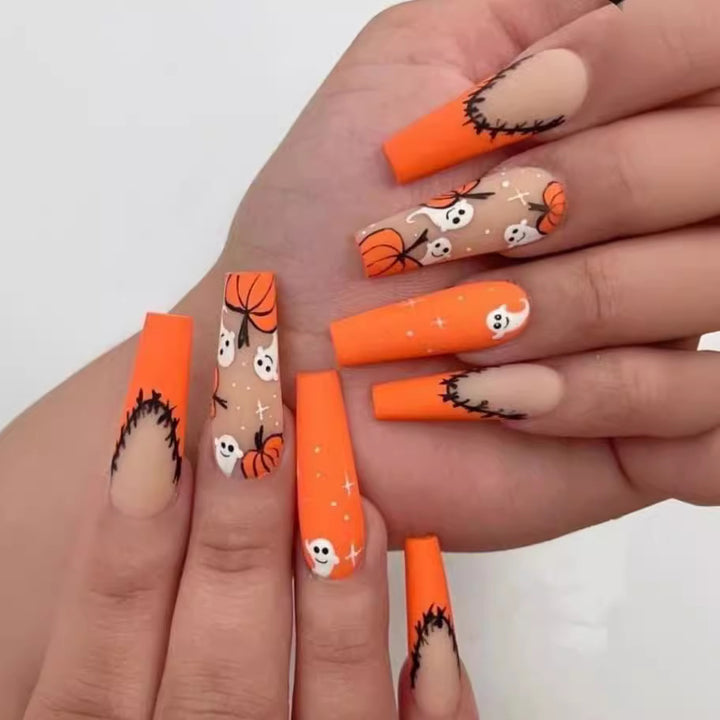 Artistic Press-On Nail Design with Dripping Effect Bowlift