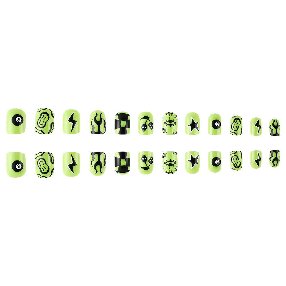 Artistic Graphic Press-On Nails Bowlift