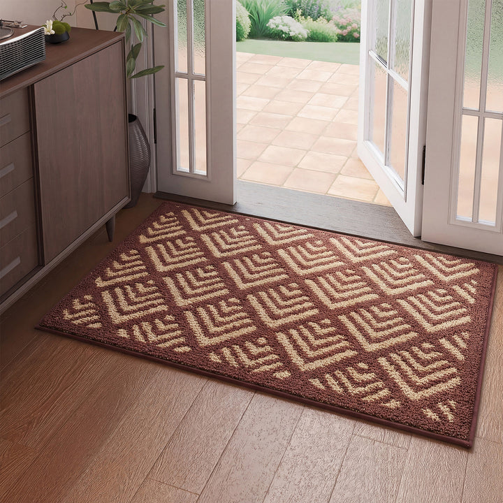 Textured Geometric Doormat Bowlift