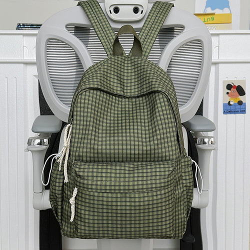 Stylish Plaid Patterned Backpack