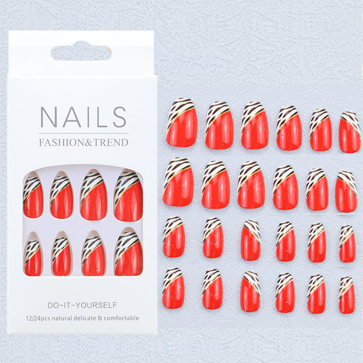 Artistic Graphic Press-On Nail Set Bowlift
