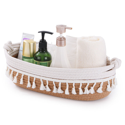 Women Decorative Storage Basket with Fringe Decoration Bowlift