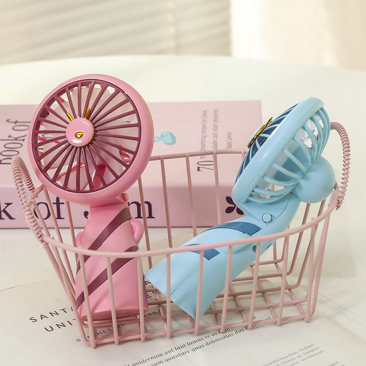 Women's Portable Handheld Fan with Ergonomic Grip and Cute Animal Design Bowlift