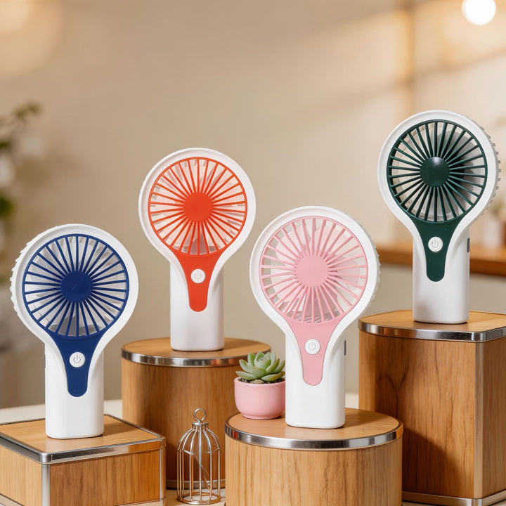 Portable USB Hand Fan with Ergonomic Handle and Variable Speed Control Bowlift