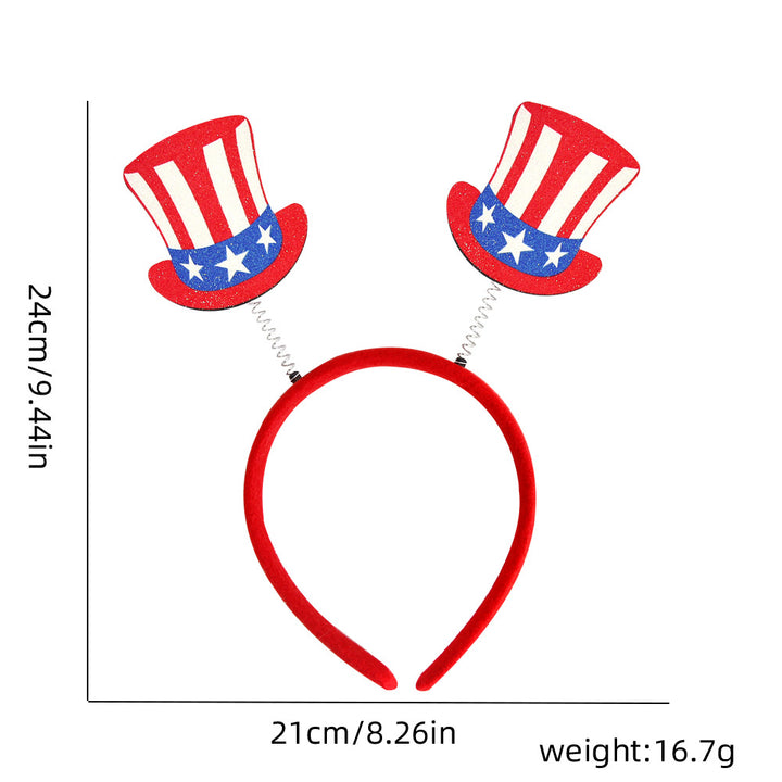 Unisex nan patriotic party headband with star pom poms and flag pendants Bowlift