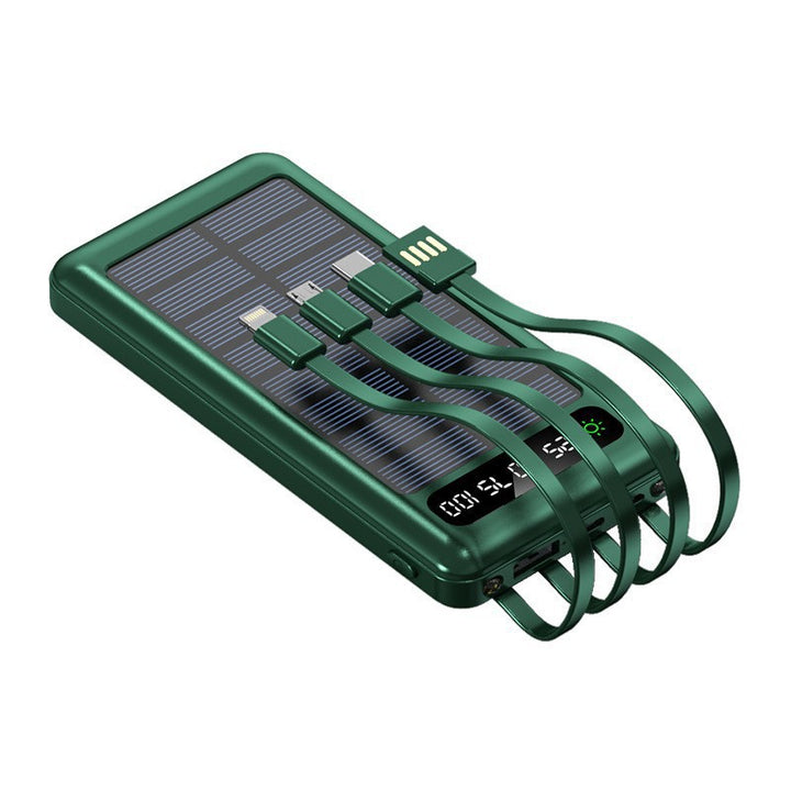 Solar-powered power bank with integrated charging cables Bowlift