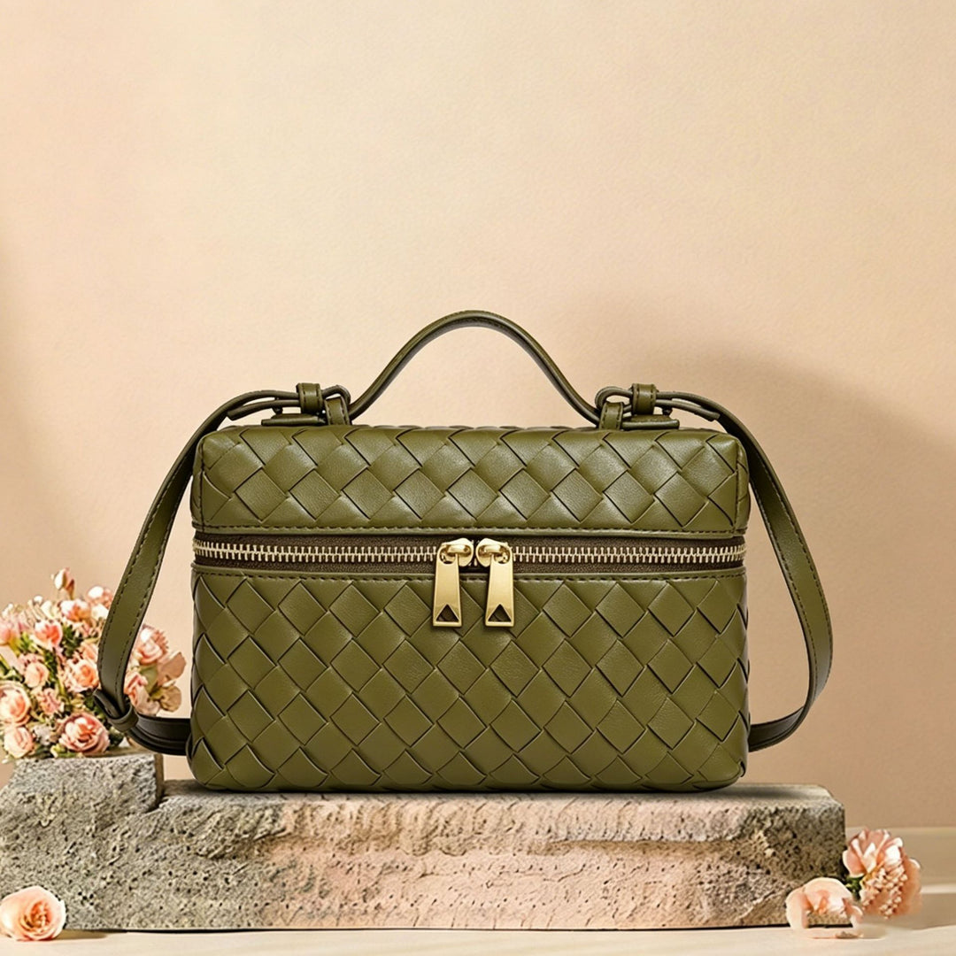 Woven Leather Cosmetic Case Bowlift