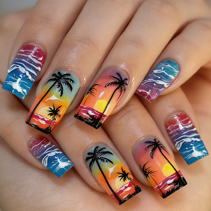 Tropical Sunset Nail Art Set Bowlift