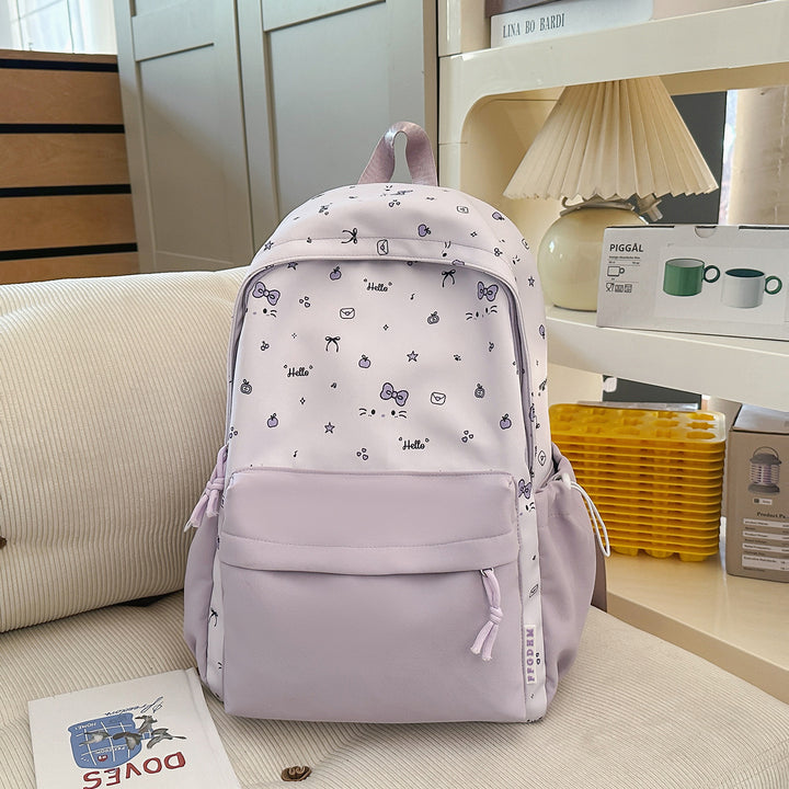 Cute Character Print Backpack Bowlift