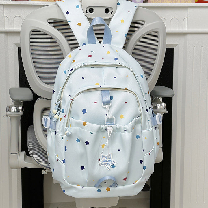 Backpack with Colorful Star Pattern and Versatile Compartments Bowlift