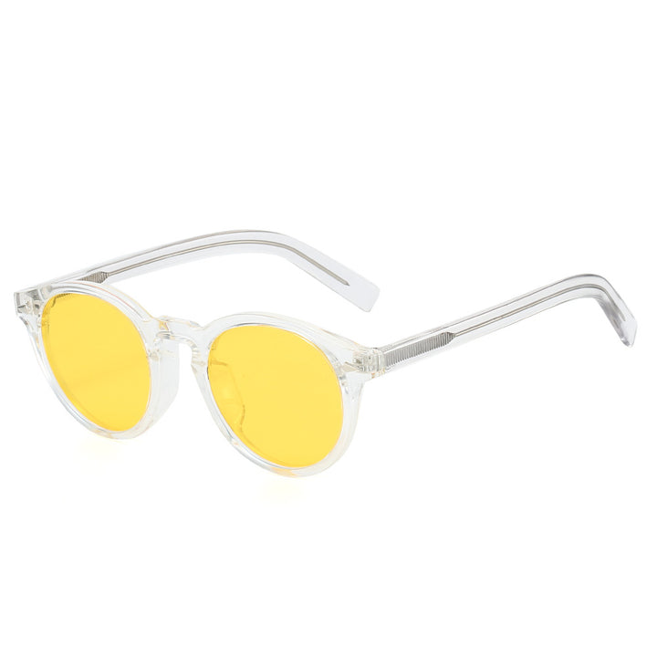 Women's fashionable sunglasses with transparent frame and yellow lenses Bowlift