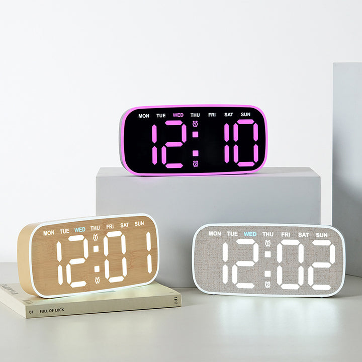 Digital Alarm Clock with Date and Day of the Week Display Bowlift