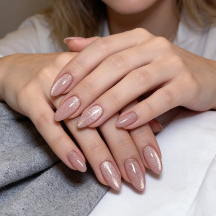 Premium Glitter Effect Press-On Nails Bowlift