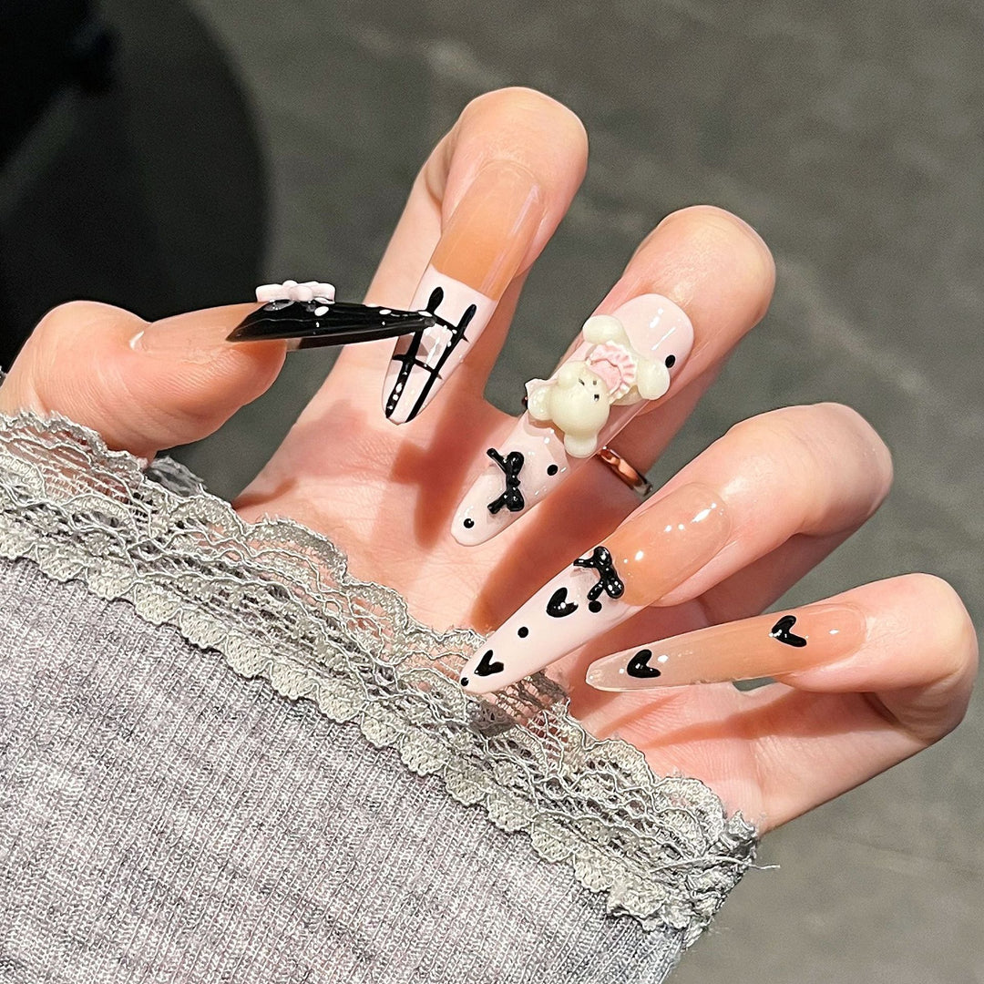 Creative 3D Character-Themed Press-On Nail Art Bowlift