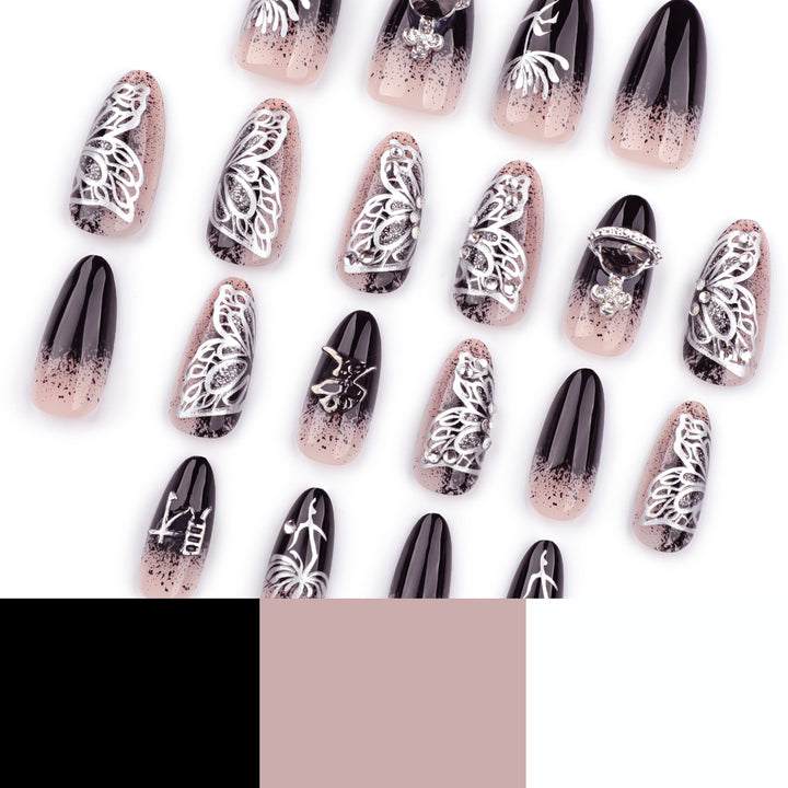 Artful stiletto nails with delicate embellishments and glamour accents Bowlift