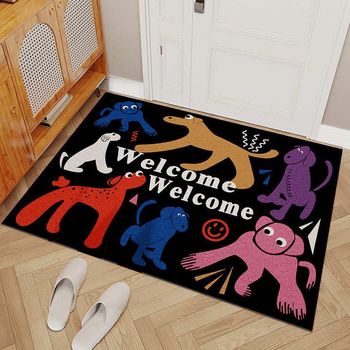 Dog-Themed Welcome Mat Bowlift