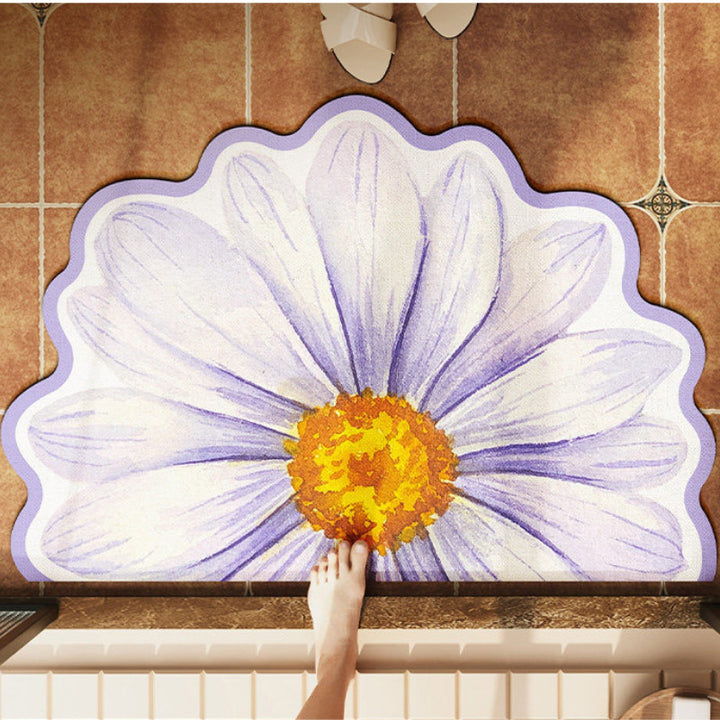 Floral Design Bath Mat Bowlift