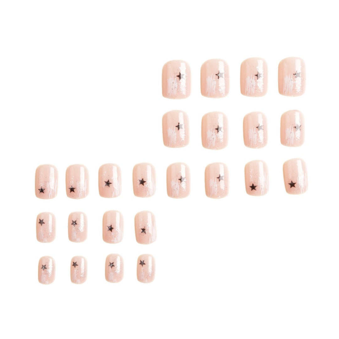 Artistic Star-Embellished Press-On Nails Bowlift