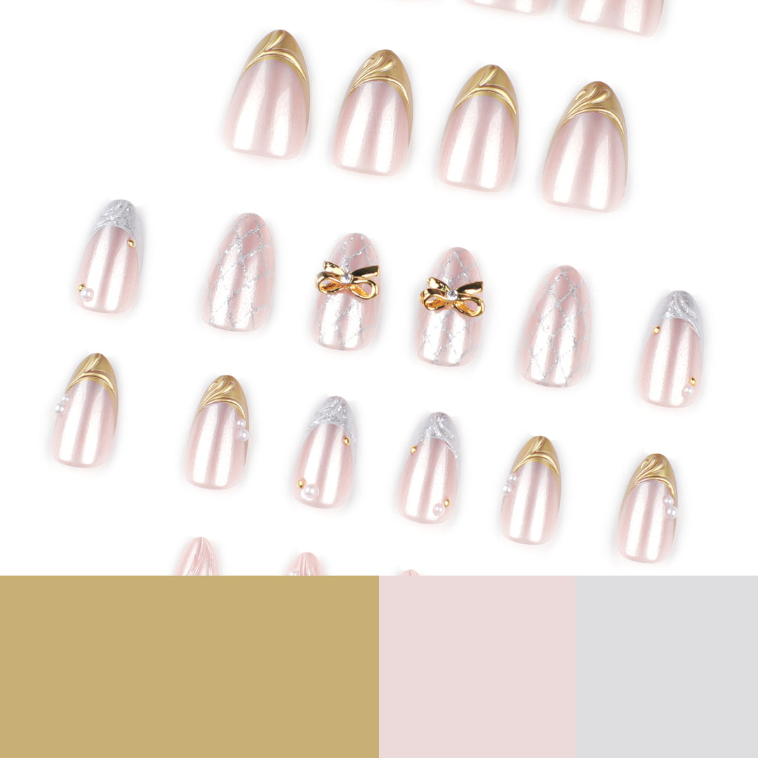 Artful stiletto nails with glitter and flower accents Bowlift