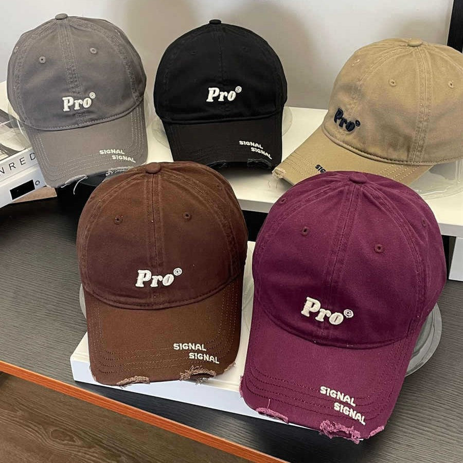 Women's Casual Distressed Embroidered Baseball Cap Bowlift