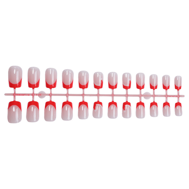 Artistic French Tip Press-On Nails Bowlift