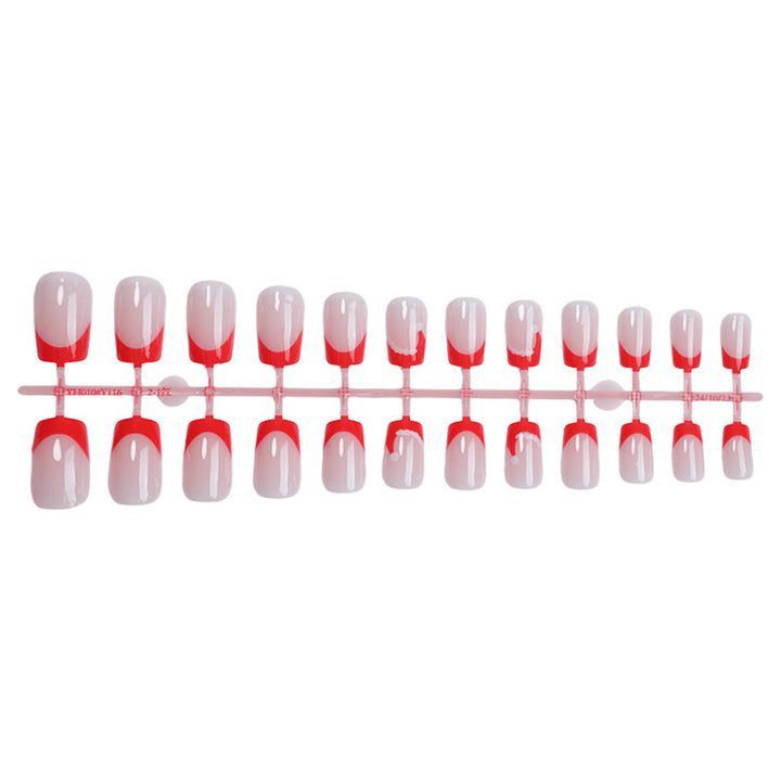 Artistic French Tip Press-On Nails Bowlift