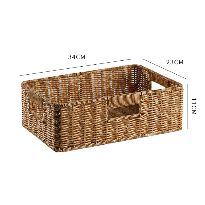 Handcrafted Large Rectangular Wicker Storage Basket Bowlift