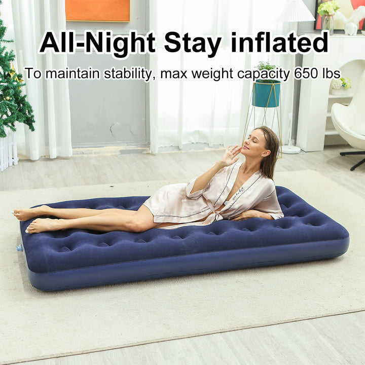 Ladies Inflatable Luxury Air Mattress with Soft Velours Surface Bowlift