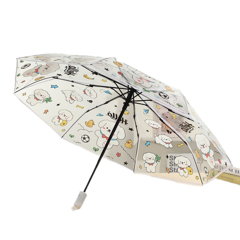 Women Pet Motif Umbrella Bowlift