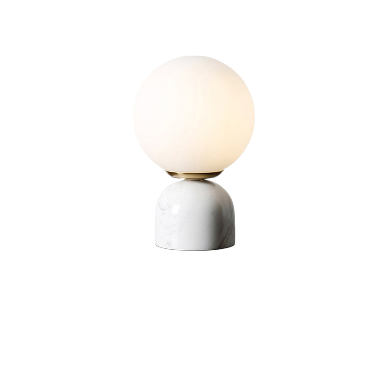 BowLift | Marnor | Marble Table Lamp with Glass Shade – Scandinavian Minimalist Design