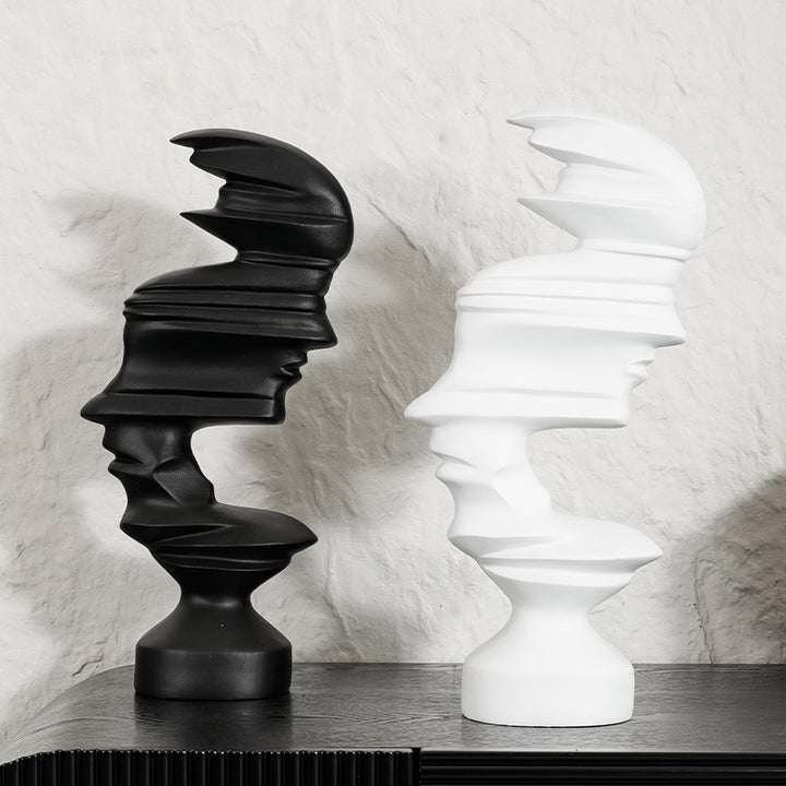 Abstract Human Face Sculpture