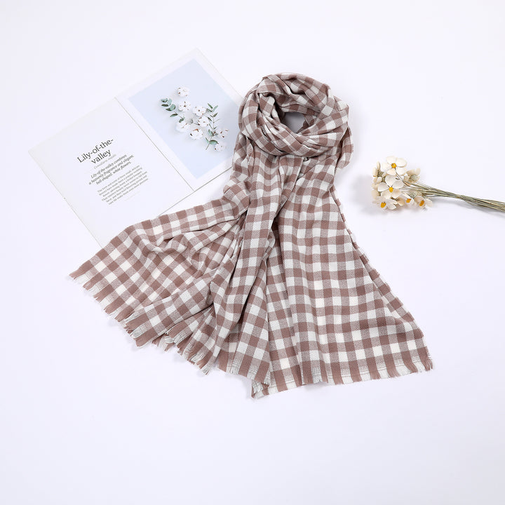 Ladies comfortable check scarf Bowlift