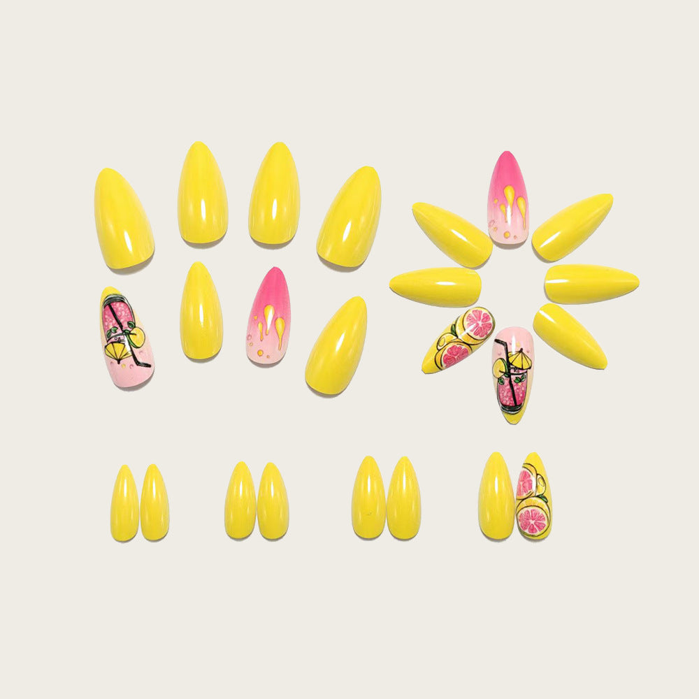 Artificial nails in cheerful cocktail design Bowlift