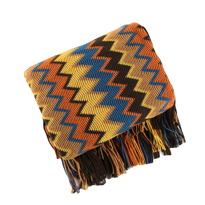 Zigzag Weave Throw Blanket Bowlift