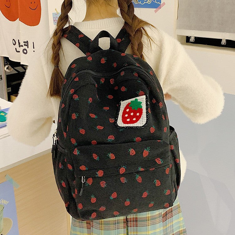 Backpack with Playful Strawberry Design Bowlift