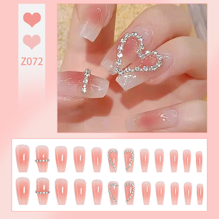 Artificial nails with romantic heart decorations Bowlift