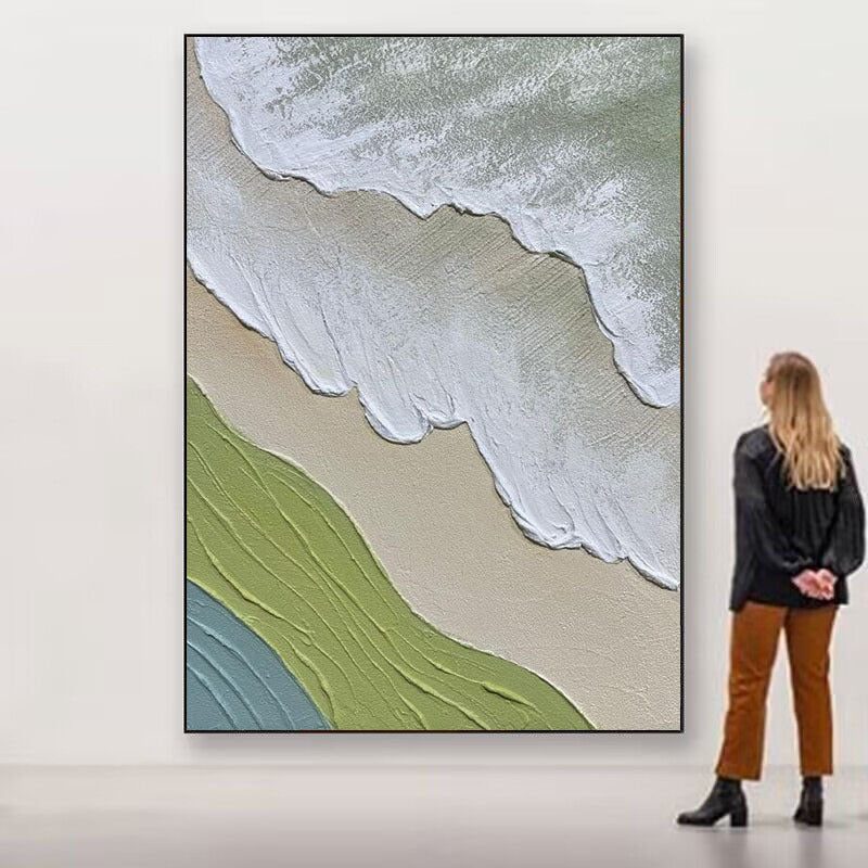 Textured Coastal Abstract Canvas Artwork