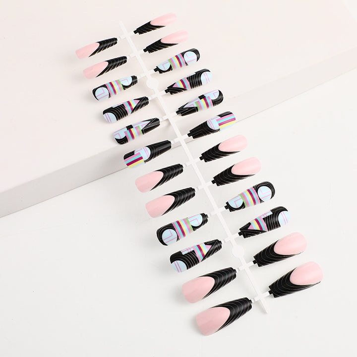 Creative artificial nails with modern graphic designs Bowlift