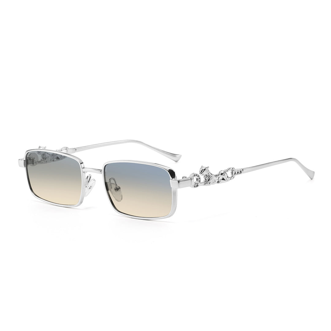 Fashion-Forward Oversized Square Sunglasses with Decorative Metallic Accents Bowlift