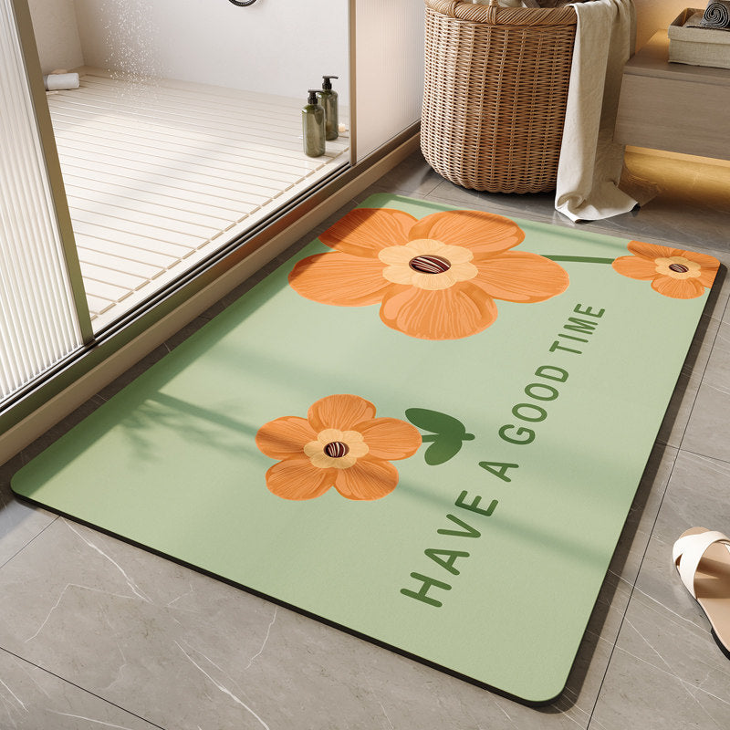 Decorative Floral Bath Mat Bowlift