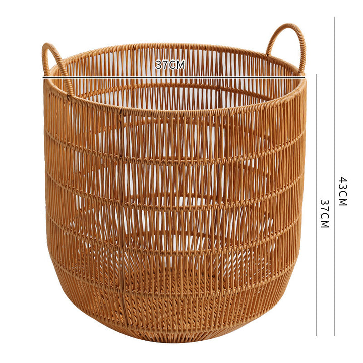 Women Braided Storage Basket with Practical Handles Bowlift