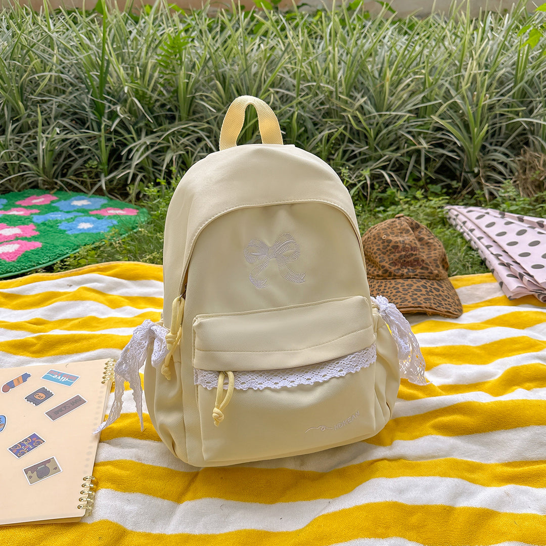 Charming Bow-Embellished Backpack Bowlift