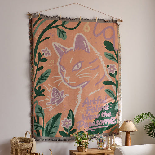 Artistic Space-Themed Throw Blanket
