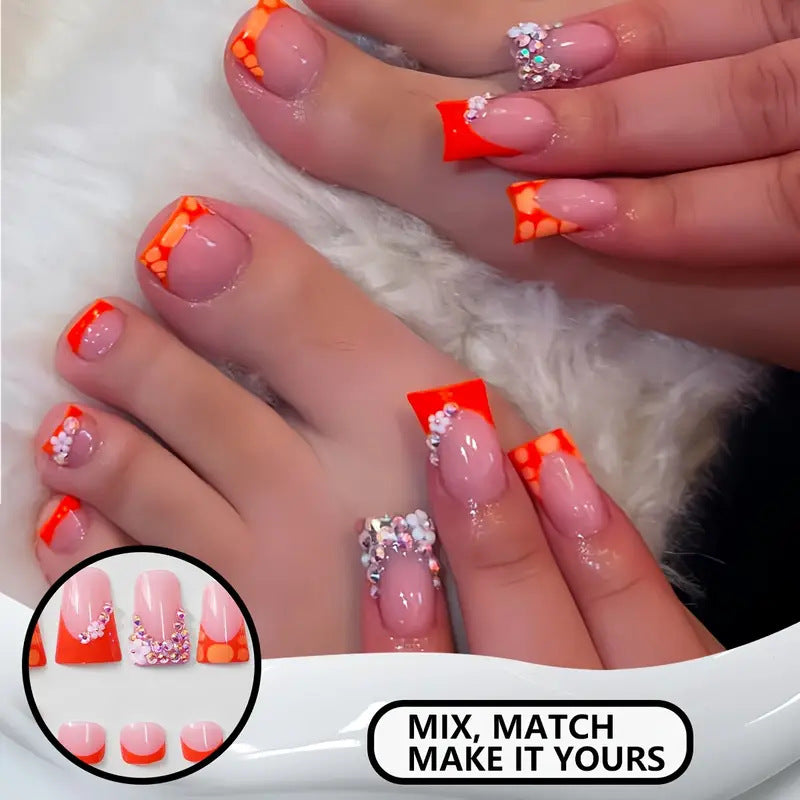 Artistic Floral-Inspired Press-On Nail Set Bowlift