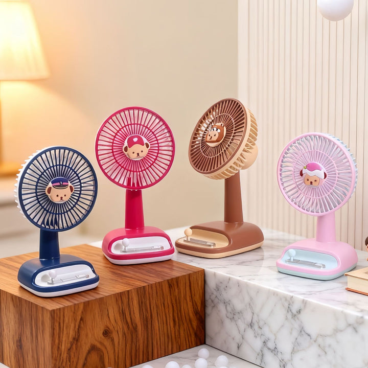 Women's Mini Fan with Cute Animal Design Bowlift
